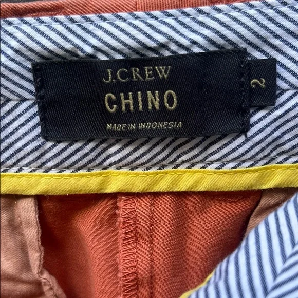 Women’s J. Crew Size 2 Orange Chinos Shorts Chic Cotton Blend - Picture 3 of 5